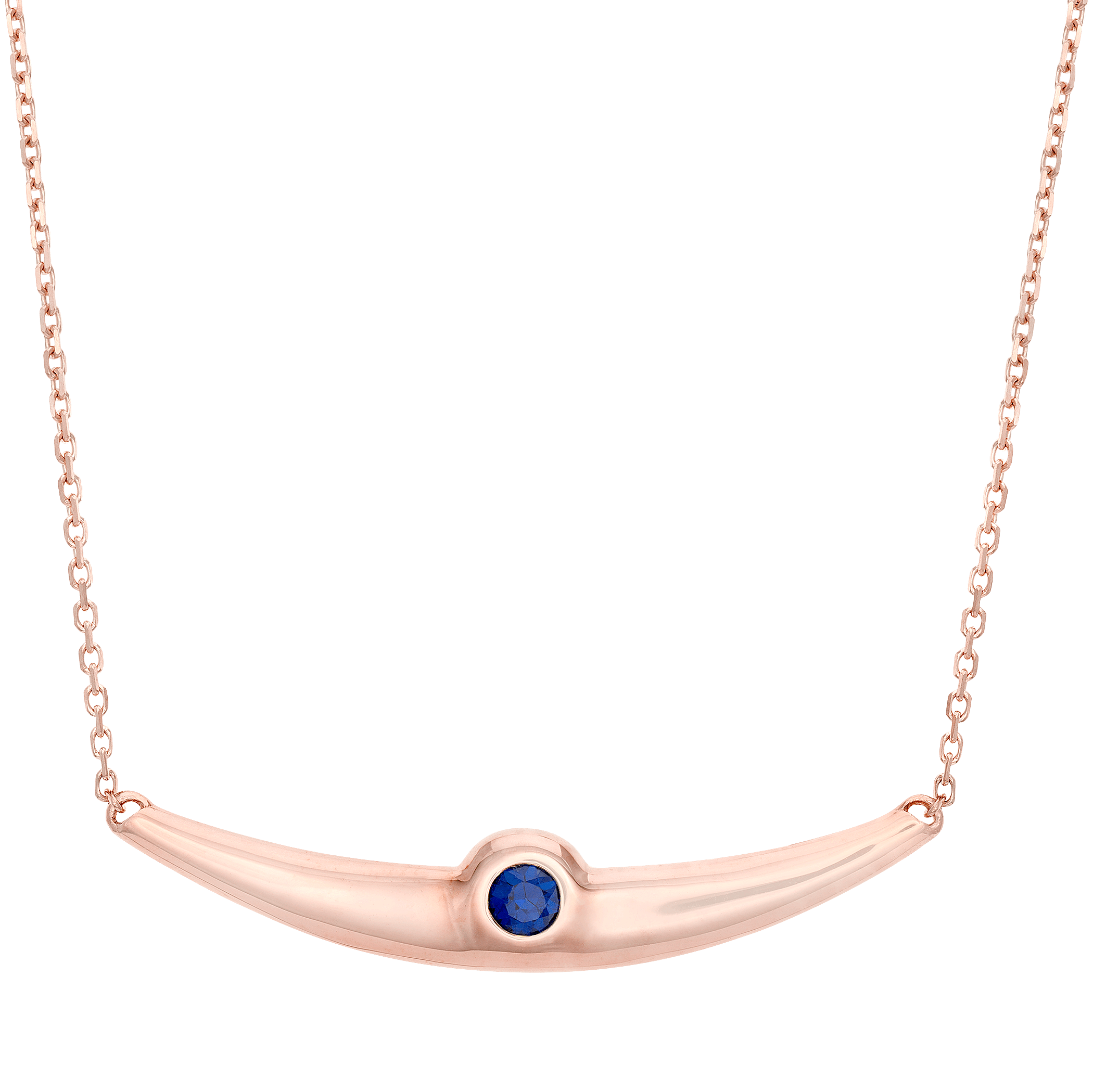 Balsano Jewelry, A Beautiful Smile, Rose Gold Blue Sapphire Pendant