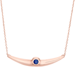 Balsano Jewelry, A Beautiful Smile, Rose Gold Blue Sapphire Pendant