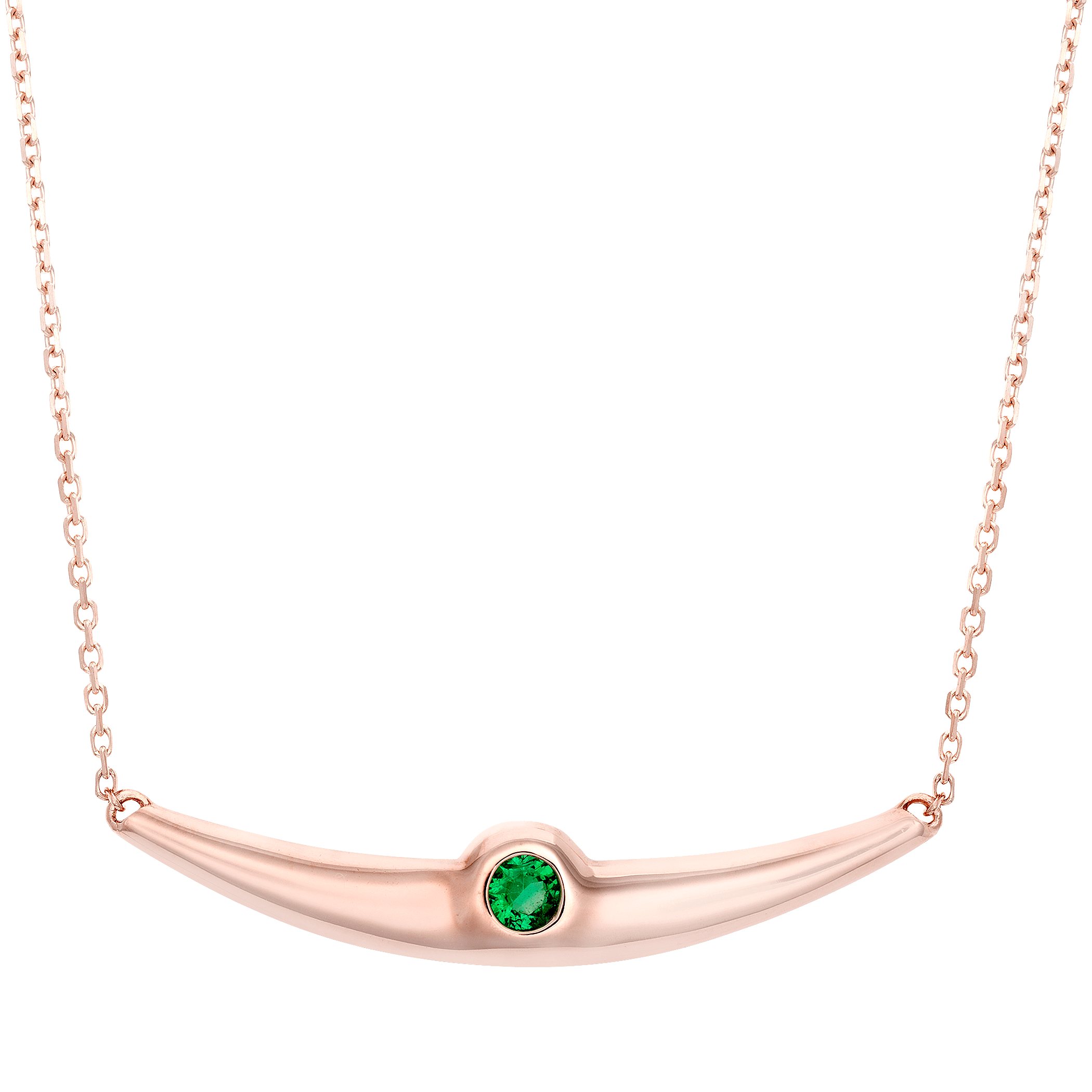 Balsano Jewelry, A Beautiful Smile, Rose Gold Emerald Pendant