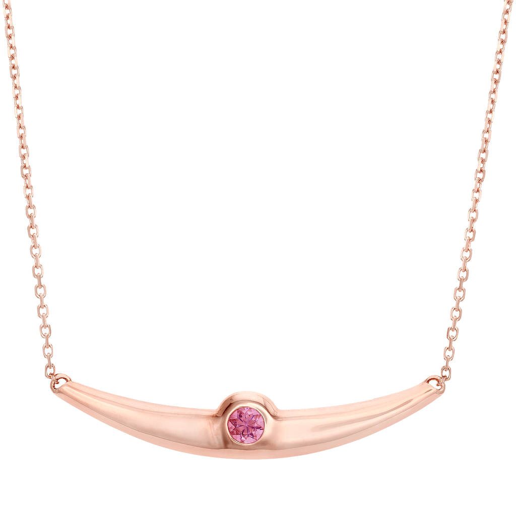 Balsano Jewelry, A Beautiful Smile, Rose Gold Pink Sapphire Pendant