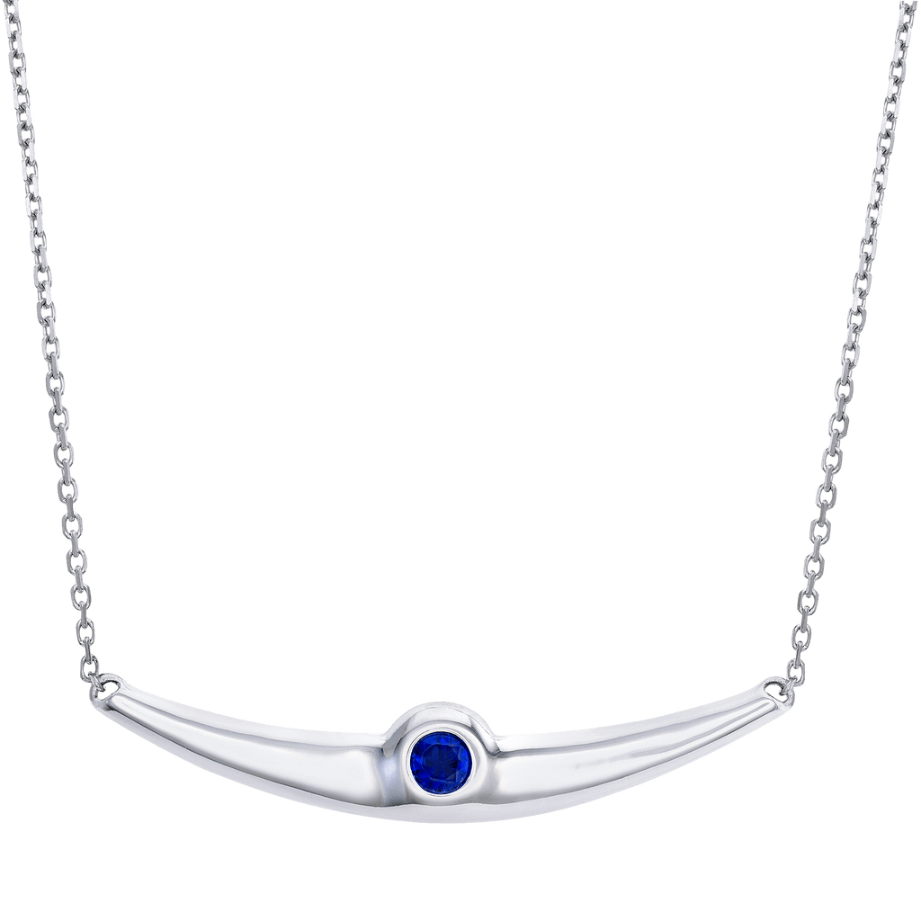 Balsano Jewelry, A Beautiful Smile, Sterling Silver Blue Sapphire Pendant