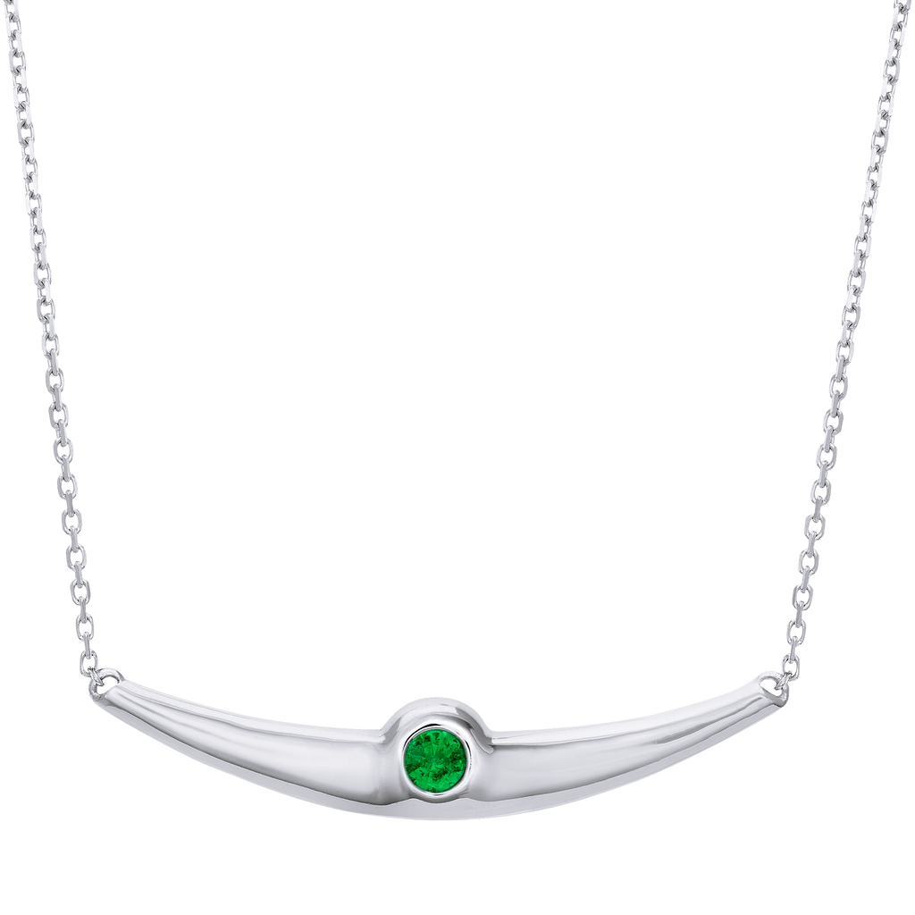 Balsano Jewelry, A Beautiful Smile, Sterling Silver Emerald Pendant