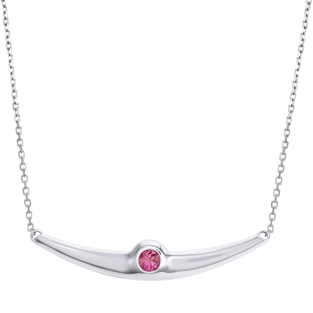 Balsano Jewelry, A Beautiful Smile, Sterling Silver Pink Sapphire Pendant