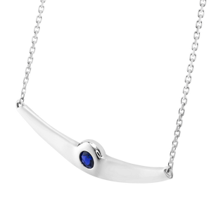 Balsano Jewelry, A Beautiful Smile, White Gold Blue Sapphire Pendant