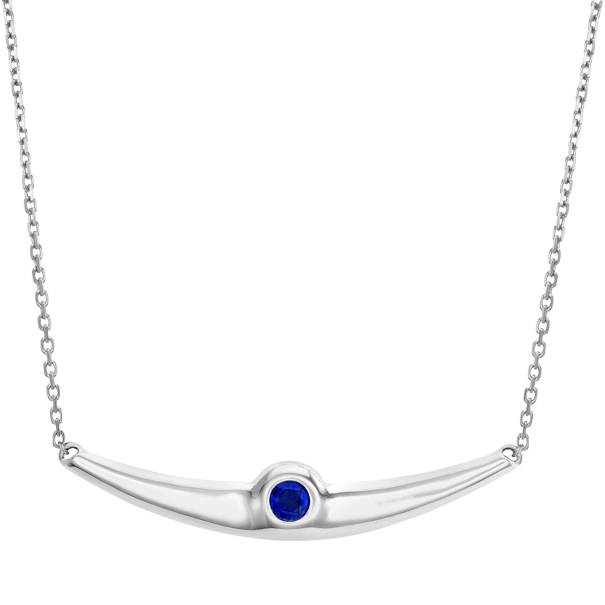 Balsano Jewelry, A Beautiful Smile, White Gold Blue Sapphire Pendant