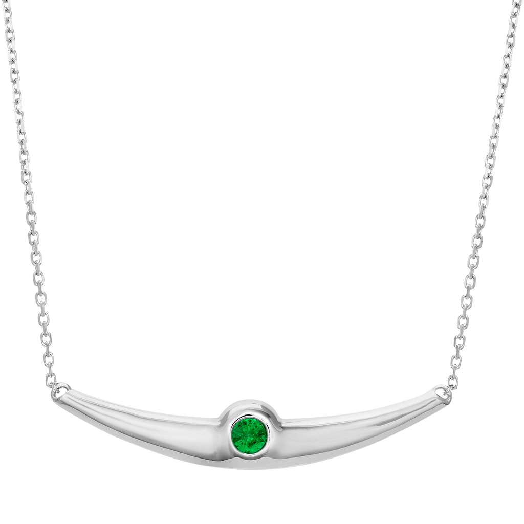 Balsano Jewelry, A Beautiful Smile, White Gold Emerald Pendant