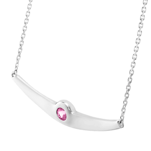 Balsano Jewelry, A Beautiful Smile, White Gold Pink Sapphire Pendant