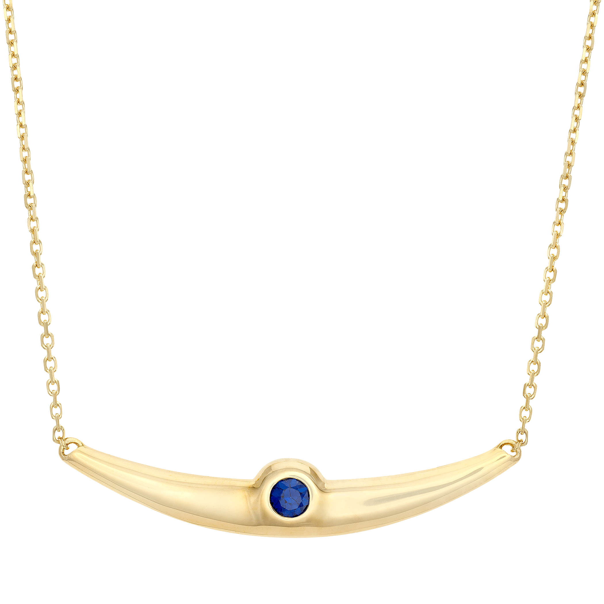 Balsano Jewelry, A Beautiful Smile, Yellow Gold Blue Sapphire Pendant