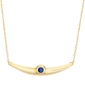 Balsano Jewelry, A Beautiful Smile, Yellow Gold Blue Sapphire Pendant