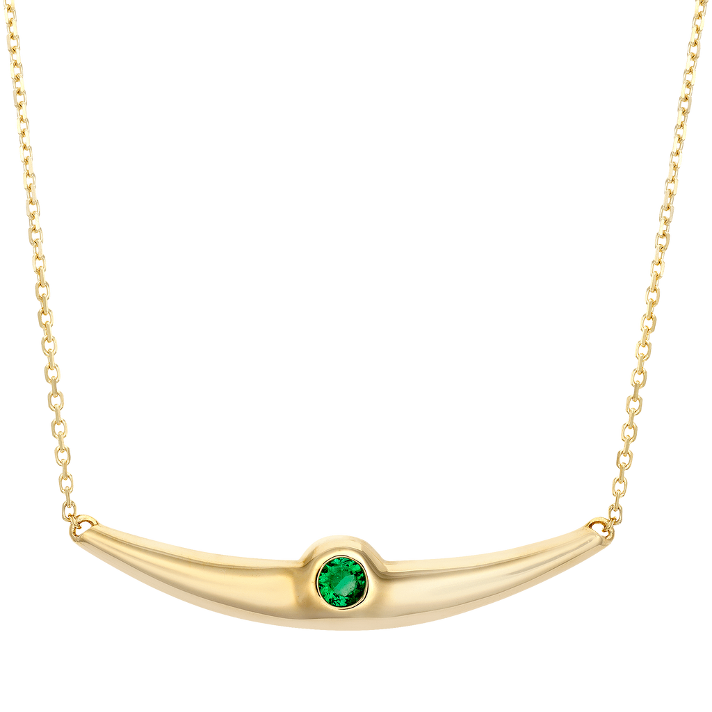 Balsano Jewelry, A Beautiful Smile, Yellow Gold Emerald Pendant
