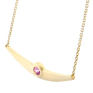 Balsano Jewelry, A Beautiful Smile, Yellow Gold Pink Sapphire Pendant